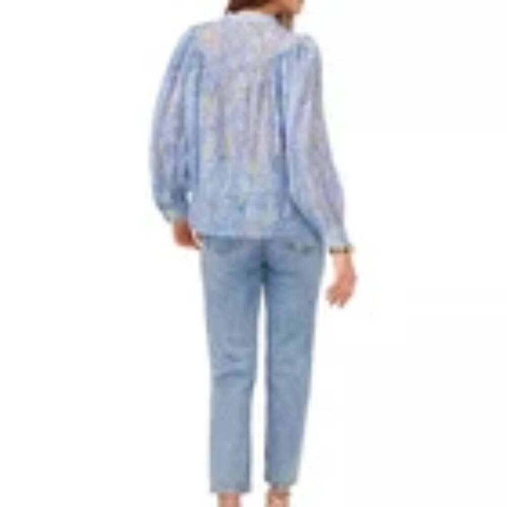 NWOT  Vince Camuto - Airy Blue Paisley Print Raglan Sleeve Top - Size XL - Picture 3 of 4